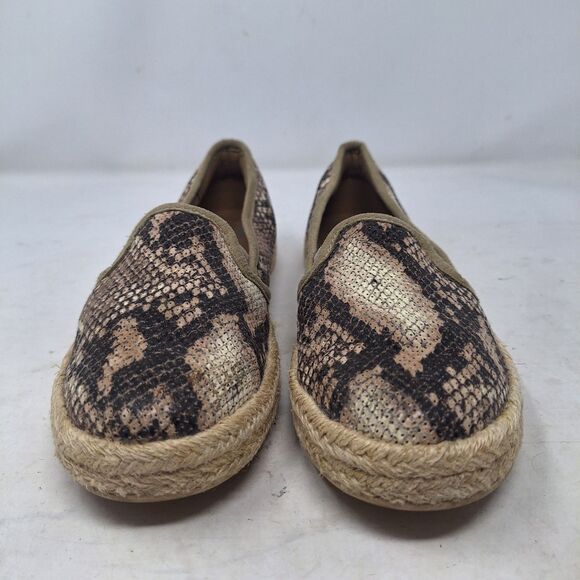 Clarks Collection Snakeskin Azella Theoni Espadrille Flats Loafers Moto Size 7 - Picture 2 of 10